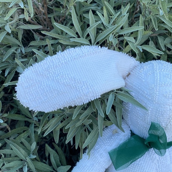 Chenille bunny moving joints button floppy ears cottagecore farmhouse decor - Picture 4 of 10